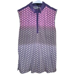 Jamie Sadock Golf Sleeveless Top Geometric Print Purple Pink Women's Small